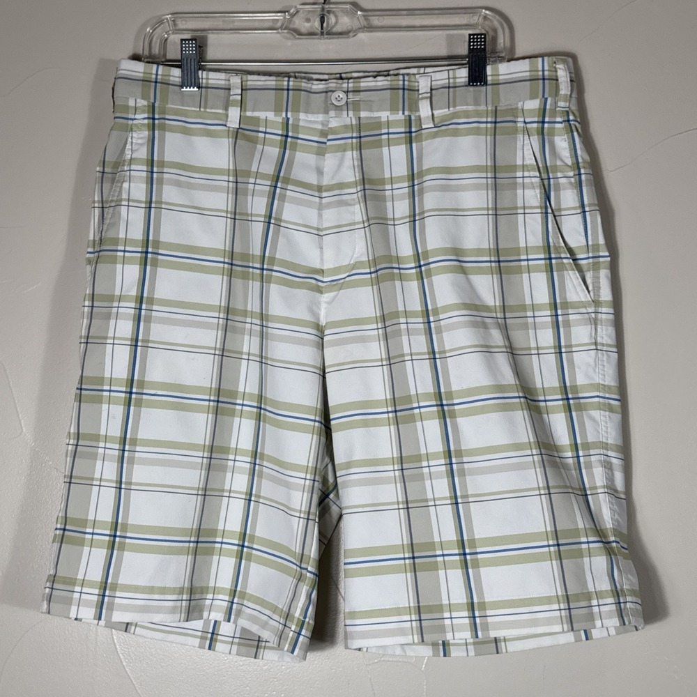 Nike Dri-Fit Plaid Chino Golf‎ Shorts Mens 34 Medium